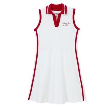Imagem de Vestido Polo Infantil Hering Branco/Vermelho-Feminino