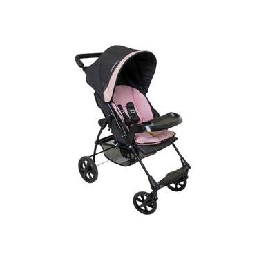 Imagem de Carrinho de Bebê Romano Preto e Rosa - Galzerano