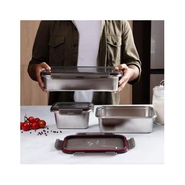 Imagem de Pote Retangular em Aço Inox 2,25 Litros Kenya