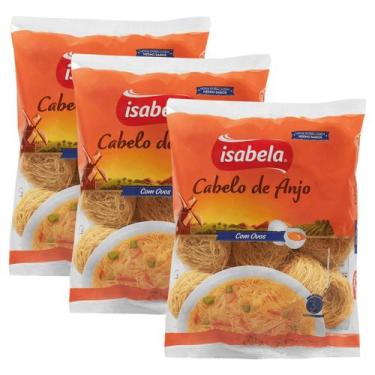 Imagem de Kit 3 Massa Isabela Cabelo De Anjo Sêmola Com Ovos 500g - Isabela Alim