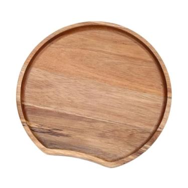 Imagem de Generic Bandeja de madeira para servir frutas, acessórios para chá, travessas para servir pão, bandeja de madeira para chá, mesa, casa, bolo, bebidas, Grande