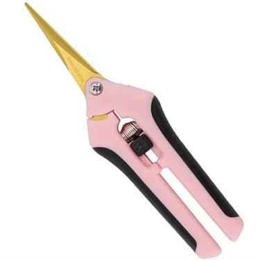 Imagem de 1 tesoura de poda, tesoura de corte de jardim, tesoura de poda manual de jardinagem, tesoura de poda de bonsai de precisão revestida de titânio, cortadores de flores convenientes e eficientes (rosa)