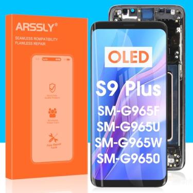 Imagem de Substituição de tela OLED para Samsung Galaxy S9 Plus - para Samsung S9 Plus LCD Dispaly SM-G965U G965A G965W Digitalizador Touch Screen Sensor Peças de reparo com moldura (preto)