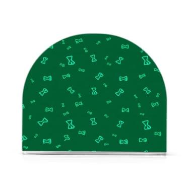 Imagem de xigua Gravata borboleta com fundo verde escuro suporte de guardanapo acrílico, porta-guardanapos para mesas cozinha restaurante decoração de casa, suporte decorativo moderno para guardanapos de