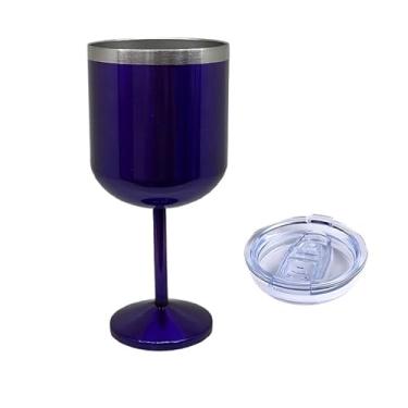 Imagem de Taça Copo Térmico De Aço Inoxidável 2 Em 1 600ML /Vinho Removível/Para Bebidas E Drinks Gin Vinho(Roxo escuro)