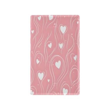 Imagem de Wassud Placa de cobertura para interruptor de luz, linha branca, formas de coração, capas de tomada decorativas, placa de parede para tomadas elétricas em branco 11 x 6 cm