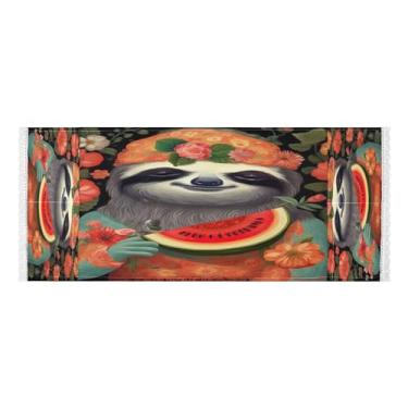 Imagem de Wassud Preguiça fofa (7) capas de lavadora e secadora, protetor de lavadora com sacos de armazenamento, capa de geladeira à prova de poeira com bolsos para lavanderia doméstica, cozinha, 120 x 55 cm