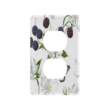 Imagem de Wassud Amoras e borboletas placa decorativa para tomada de parede para tomadas elétricas duplex 4,53 x 2,76 polegadas