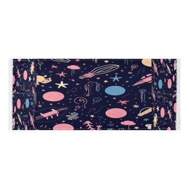 Imagem de Wassud Capas de lavadora e secadora de estrelas e cometas, protetor de lavadora com sacos de armazenamento, capa de geladeira à prova de poeira com bolsos para lavanderia doméstica, cozinha, 120 x 55