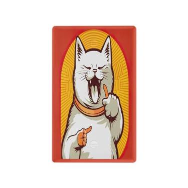 Imagem de Wassud Placa de cobertura para interruptor de luz de gato branco feliz, capas de tomadas duplex, placa de parede, decoração de casa, sala de estar, quarto, decoração