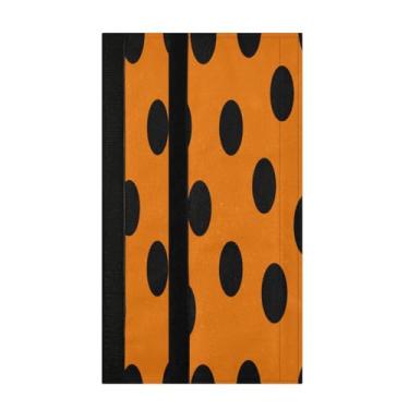 Imagem de STAYTOP 2 peças capas de maçaneta de geladeira de bolinhas pretas laranjas, capas de maçaneta para geladeira e forno de micro-ondas, mantenha seu aparelho de cozinha limpo de pingos, óleo