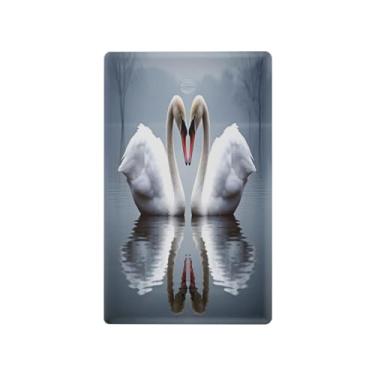 Imagem de Wassud Placa de cobertura para interruptor de luz de dois cisnes brancos, capas de tomadas duplex, placa de parede decorativa, decoração de casa, sala de estar, quarto