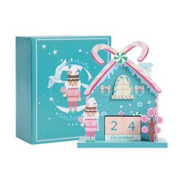 Imagem de Esquirla Calendário do Advento de Madeira para Mesa, Decoração Natalina com Números e Datas (Sem Limite de Ano), Ideal para Sala de Estar e Presente para a, Style B