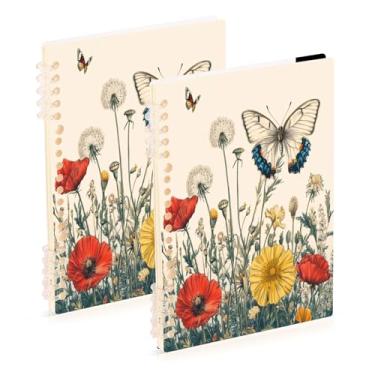 Imagem de Burbuja Cadernos com nome, papel pautado universitário A5 com 60 folhas, fichário para escritório, 2 unidades