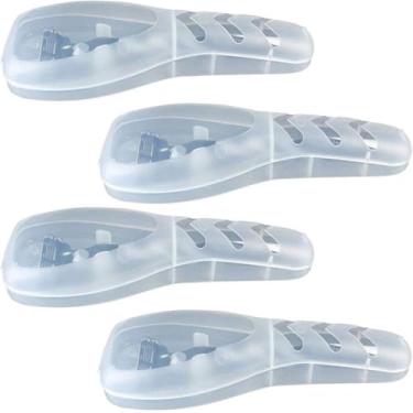 Imagem de Limpar Portable Travel Men Manual Razor Protector Plastic Box Cover Container Storage Shaver Holder Protector Case Organizer | Comparação de Smartphone (Pacote de 4)