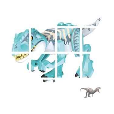 Imagem de Blocos De Montar De Dinossauros Jurássicos: Velociraptor, Triceratops,