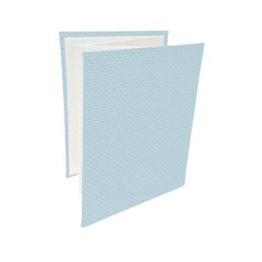 Imagem de Álbum de fotos Ical, encadernação sanfona autocolante, folhas de papel especial branco, para 6 fotos 10x15cm vertical - linha Sanfonado - modelo azul-claro bolinhas - 461