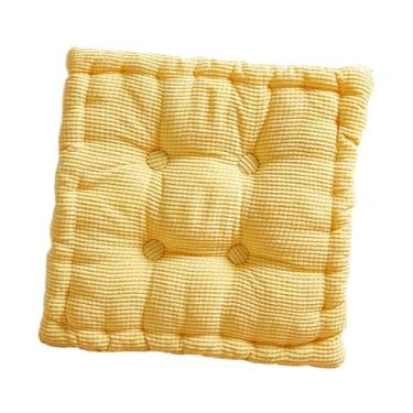 Imagem de predolo Almofada de assento em formato de biscoito, moderna e decorativa, para cadeira, chão, ideal para meditação, ideal para, sofá, quarto ou, Amarelo