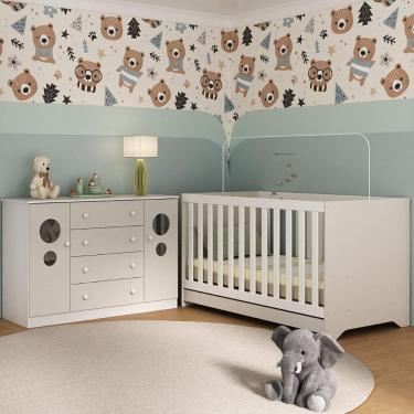 Imagem de Berço Americano 3 em 1 com Cômoda 2 Portas 4 Gavetas Pirulito Multimóveis MP4711