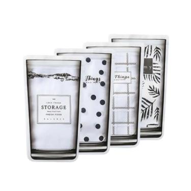 Imagem de Kit 4 Porta Alimentos Silicone Simple – Reutilizáveis, Vedação Eficiente e Compactos para Snacks, Frutas e Condimentos