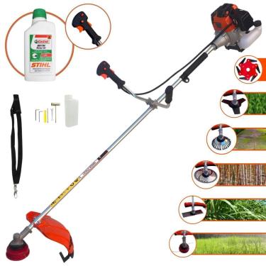 Imagem de Máquina de Corta Grama Multifuncional Import Way IWRGM2T5X163 À Gasolina 2T 63cc 3HP 7.500rpm Completa Com Carretel + 6 Opções de Corte + Óleo Stihl