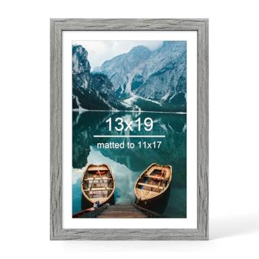 Imagem de Hongkee Porta-retrato 33 x 48, estilo rústico de madeira cinza - pôsteres 28 x 43 com tapete ou 33 x 48 sem tapete, montagem na parede horizontal e vertical, 1 pacote