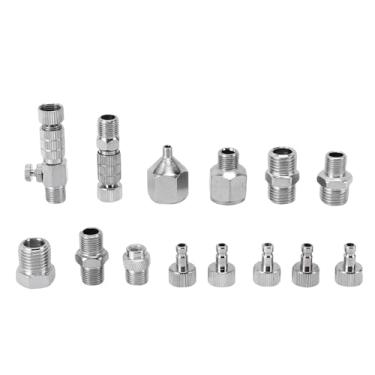 Imagem de Hilitand 14 Adaptadores do Aerógrafo Dos Pces, Conectores de Encaixe da Liberação Rápida de Aço Inoxidável Com Compatibilidade Múltipla Dos Aerógrafos, para o Compressor de Ar