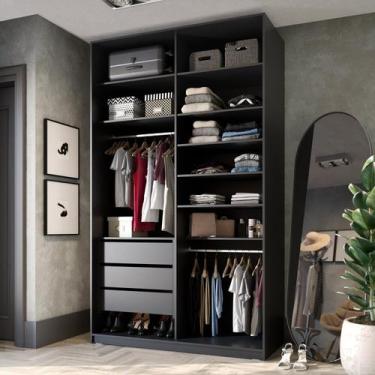 Imagem de Closet Solteiro 100% MDF BP 139,5cm 3 Gavetas Sion - RR Móveis