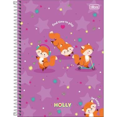 Imagem de Caderno Espiral Capa Dura Roxo Raposa 10 Matérias Holly 20 x 27,5 cm | 160 Folhas - Tilibra