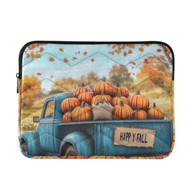 Imagem de Capas para laptop 13, 13,3, 14 polegadas azul caminhão abóboras à prova de choque capa protetora para notebook tablet pasta bolsa de transporte
