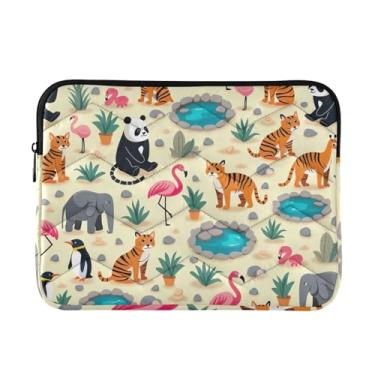 Imagem de Capa acolchoada para laptop Wildlife Bege à prova de choque capa protetora para notebook 15.6