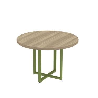 Imagem de Mesa Reunião Redonda 1100pe40tub Noce Naturalle-verde Miró