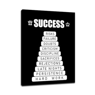 Imagem de Pôster de arte de parede em tela motivacional impressão de decoração de casa citações de sucesso inspiradoras pintura de imagem sinal positivo para casa moderna cozinha academia escritório esticado e