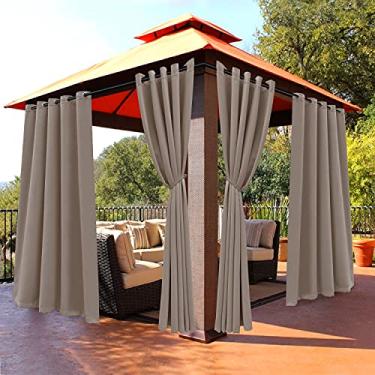 Imagem de BONZER Cortinas externas para pátio à prova d'água, persianas blackout com isolamento térmico, cortinas de privacidade interna/externa com ilhós para varanda, pérgola, cabana, quintal, 1 painel, 213