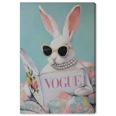 Imagem de Decoração de parede para animais de estimação Spring Magazine Bunny Print da Art Remedy, Gallery Wrapped, 40 x 61 cm