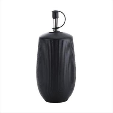 Imagem de Azeiteiro Porta Azeite Vinagre Cerâmica Preta 250ml Bico Dosador Galhe