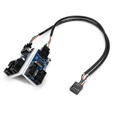 Imagem de Rocketek Divisor USB 2.0 Macho de 9 Pinos 1 a 4 Fêmeas, Adaptador Multiplicador de Porta para CPU, Receptor WiFi, Ventiladores e Luz RGB