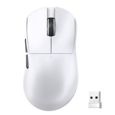 Imagem de ZIYOU LANG Mouse para jogos sem fio leve Magic-Refiner X2, modo triplo (2,4G/com fio/BT), DPI 24K, sensor óptico PAW3311, taxa de pesquisa de 1000 Hz, 500 mAh, 69 g mouse ergonômico para mãos