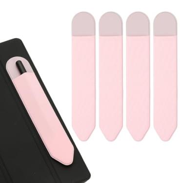 Imagem de PATIKIL Suporte de lápis para caneta, 4 peças, estojo elástico adesivo para caneta, bolsa, bolso elástico, acessórios para tablet, notebook, atividades ao ar livre, rosa
