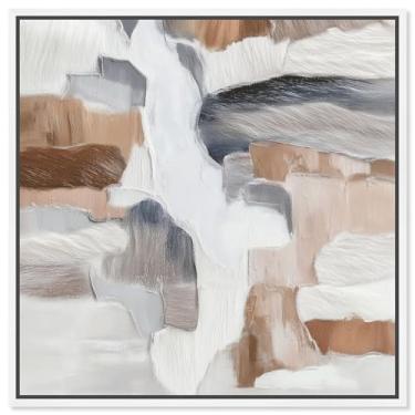 Imagem de Earthy Art I Impressão em tela minimalista arte de parede por Art Remedy, moldura branca, 40,6 x 40,6 cm