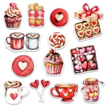 Imagem de 12 peças adesivos doces sobremesa desenhos presentes para adolescentes meninas esposa marido namorada para laptop garrafa de água copo caderno diário scrapbook telefone 7,6 cm