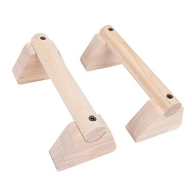 Imagem de SUNGOOYUE Barras de Calistenia de Madeira, Barras Push Up Ajustáveis ​​com Almofadas Antiderrapantes para Treino Em Casa, Mergulhos de Pino, Treinamento de Equilíbrio, Exercícios de (20cm)