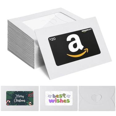 Imagem de ABIDISO Pacote com 100 envelopes de cartão de presente, mini envelopes de papel kraft de 10 x 7 cm, porta-cartões de presente elegantes com fecho em forma de coração para convidados de cartões de