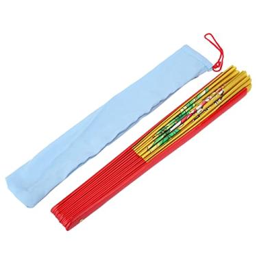 Imagem de Ventilador de Tai Chi, Ventilador de Bambu Tradicional Chin¨ºs, Ventilador de Dan?a, Grande Ventilador de M?o de Seda Dobr¨¢vel Ventiladores Dobr¨¢veis ??de M?o com Saco de Armazenamento (Gold), Ven