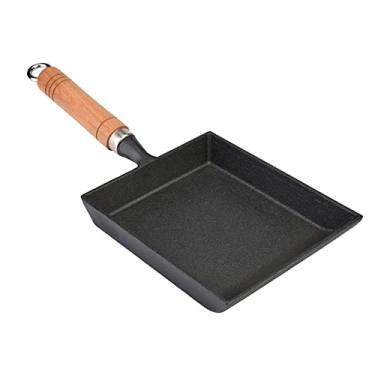 Imagem de GLOGLOW Frigideira Elétrica Ferro Com Alça de Madeira, Panela de Omelete Tamagoyaki, 14,6 X 6,1 Polegadas, Resistente, Mini Frigideira Compatível Com Vários Cooktops Cast Nan