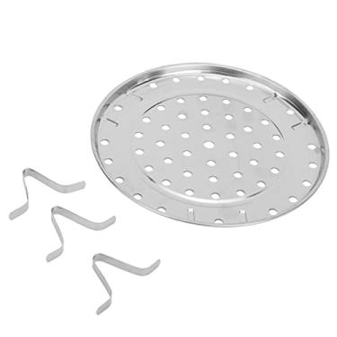 Imagem de GLOGLOW Bandeja de Suporte de de Aço Inoxidável para Recipiente de Cozinha Com Suporte Removível Em Forma de V, Vaporizador de Cozinha Durável, 20 Cm a 26 Cm, Ferramentas de Nan Prateadas (Grande diâmetro 26cm)
