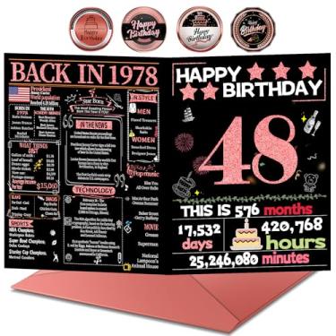Imagem de Joycard Cartão de aniversário de 48 anos com envelope, decorações de aniversário de 48 anos para mulheres, presentes de aniversário de 48 anos para mãe, cartões de feliz aniversário para esposa de 48