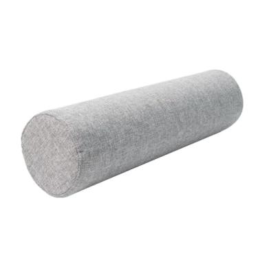 Imagem de SPXMQSS Travesseiro lateral com suporte de espuma viscoelástica, almofadas redondas para pessoas que dormem de lado, travesseiro longo, sofá, apoio de braço, almofada cinza 60 x 20 cm