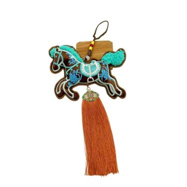 Imagem de shamjina Enfeite de cavalo para o Ano Chinês, pingente para espelho retrovisor de carro, tradicional de desenho animado para bolsa, para o Ano, Cavalo Correndo de Café, Borlas