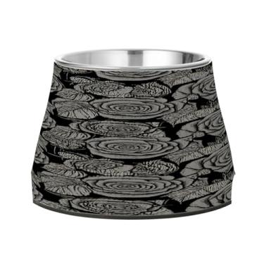 Imagem de CEBUGI Tigelas de aço inoxidável para cães e gatos, resistentes à ferrugem, removíveis, para cães e gatos, tigela elevada antiderrapante para alimentação de cães e gatos, rosa preta